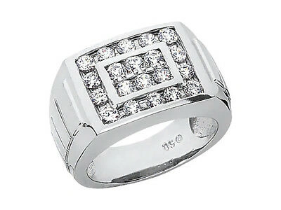 Pre-owned Jewelwesell Genuine 1.60ct Round Cut Mens Wedding Band Ring 950 Platinum Si1 Channel Set