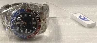 Pre-owned Squale 1545 30 Atmos Blue/red "pepsi" Gmt Ceramica Watch - Mkii