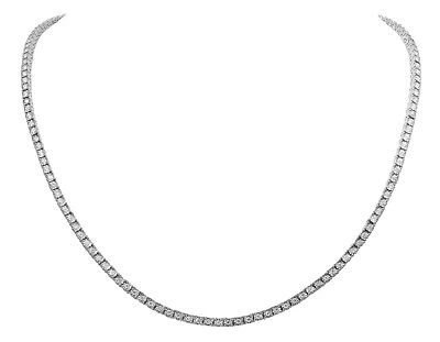 Pre-owned Jewelry Unlimited Single Row Fanook Set 3 4/5 Ct Real Diamond Tennis Chain Necklace White Gold ... In Yellow