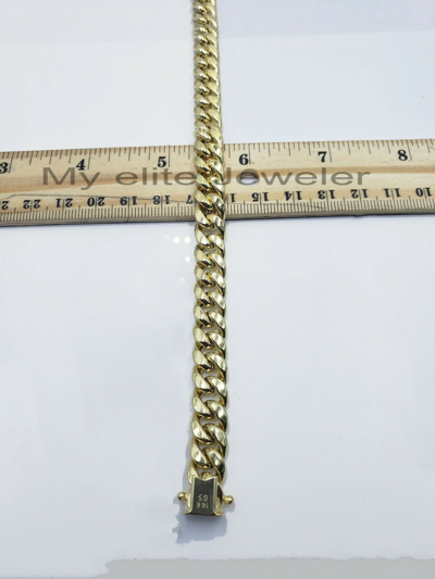 Pre-owned My Elite Jeweler Real 14k Yellow Gold Necklace 10mm Chain Miami Cuban Link 24 Inch For Mens 14kt