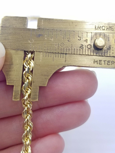 Pre-owned My Elite Jeweler Solid Real10k Gold Rope Chain 4mm 18"-30" Necklace 10kt Yellow Gold Diamond Cut
