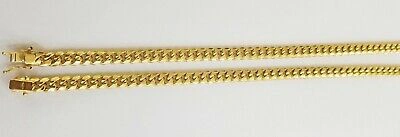 Pre-owned Globalwatches10 Real 10k Yellow Gold Chain Miami Cuban Link Necklace 6mm Mens 10kt 22" Box Lock