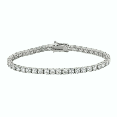 Pre-owned Morris 5.00 Carat Natural Diamond Tennis Bracelet Si 14k White Gold 7'' 53 Stones
