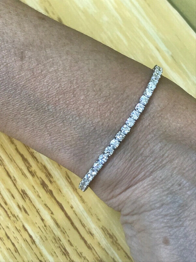 Pre-owned Morris 5.00 Carat Natural Diamond Tennis Bracelet Si 14k White Gold 7'' 53 Stones