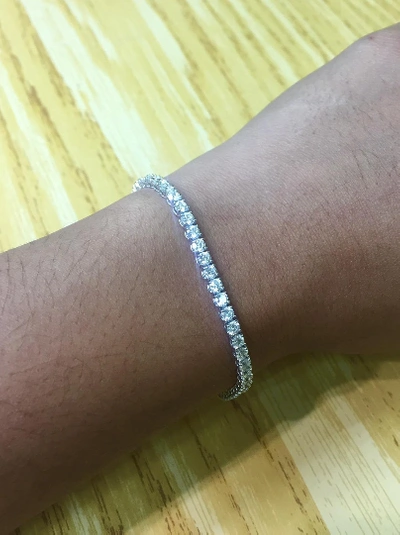 Pre-owned Morris 5.00 Carat Natural Diamond Tennis Bracelet Si 14k White Gold 7'' 53 Stones