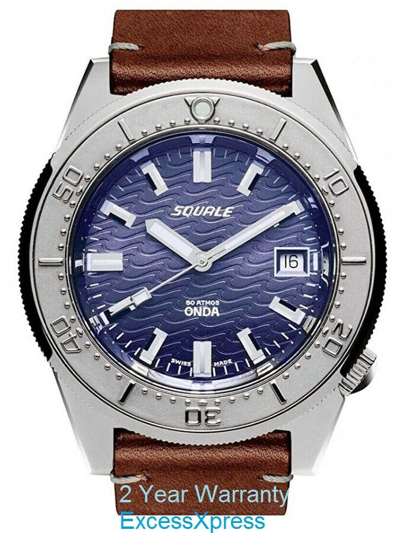 Pre-owned Squale Brand  50 Atmos Onda Uva (purple)1521-026-onda-b Watch Warranty