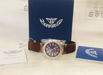 Pre-owned Squale Brand  50 Atmos Onda Uva (purple)1521-026-onda-b Watch Warranty
