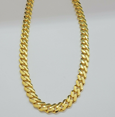 Pre-owned My Elite Jeweler 10k Gold Chain Miami Cuban Royal Link 8.5 Mm 24" Shiny Plain Necklace, Real 10kt In No Stone