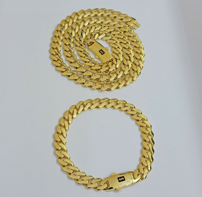 Pre-owned My Elite Jeweler 10k Gold Chain Miami Cuban Royal Link 8.5 Mm 24" Shiny Plain Necklace, Real 10kt In No Stone