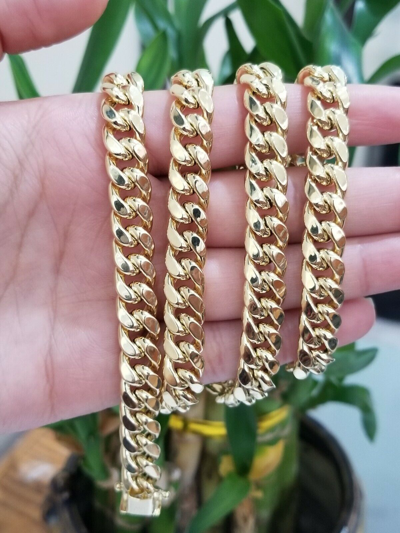 Pre-owned Globalwatches10 Real 10k Yellow Gold 9mm 20" 22" 24' 26" 28" 30" Miami Cuban Link Necklace In 20 Inch