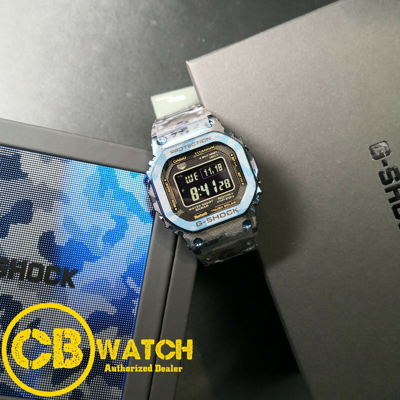 Pre-owned Casio G-shock Limited Edition Titanium Blue Camo Bluetooth Watch Gshock Gmw-b5000tcf-2