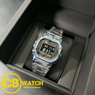 Pre-owned Casio G-shock Limited Edition Titanium Blue Camo Bluetooth Watch Gshock Gmw-b5000tcf-2