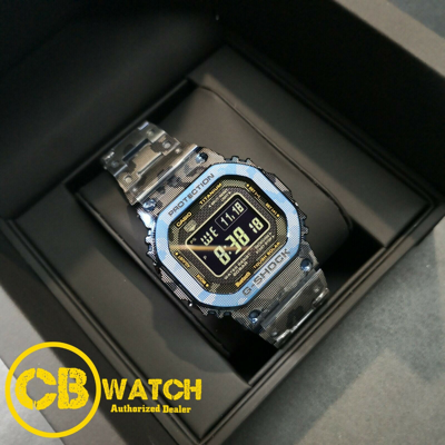 Pre-owned Casio G-shock Limited Edition Titanium Blue Camo Bluetooth Watch Gshock Gmw-b5000tcf-2