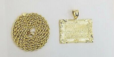 Pre-owned Globalwatches10 10k Real Gold Last Supper Charm With 28 Inch Rope Chain 5mm Yellow Gold Set