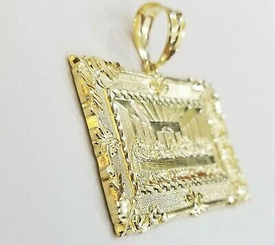 Pre-owned Globalwatches10 10k Real Gold Last Supper Charm With 28 Inch Rope Chain 5mm Yellow Gold Set