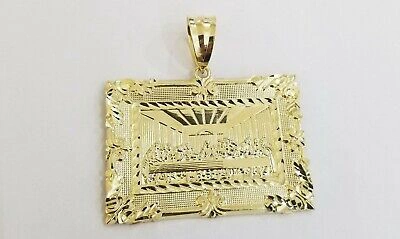 Pre-owned Globalwatches10 10k Real Gold Last Supper Charm With 28 Inch Rope Chain 5mm Yellow Gold Set