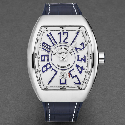 Pre-owned Franck Muller Men's 'vanguard' White Dial Automatic 45scwhtwhtblu-3