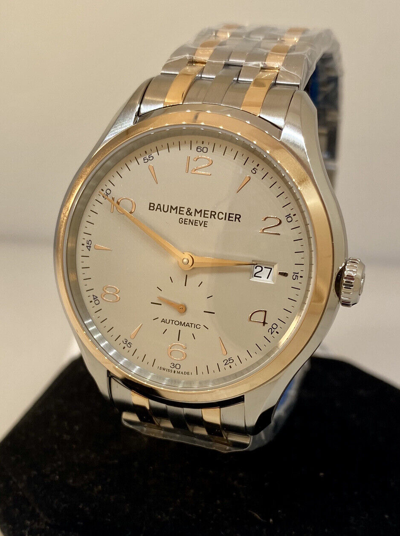 Pre-owned Baume Et Mercier Baume & Mercier Clifton 18k Rose Gold & Ss Automatic Men's Watch M0a10140
