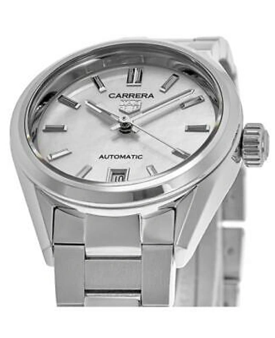 Pre-owned Tag Heuer Carrera Automatic Mother Of Pearl Women's Watch Wbn2410.ba0621