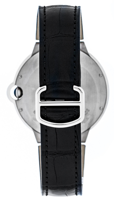 Pre-owned Cartier Ballon Bleu 46mm Xl 18k White Gold Auto Men's Leather Watch W6920055