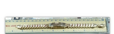 Pre-owned Handmade Gold Solid Mens Id Bracelet 14k Cuban Link Diamond Cut Him His 10mm 8.5” Inch In White