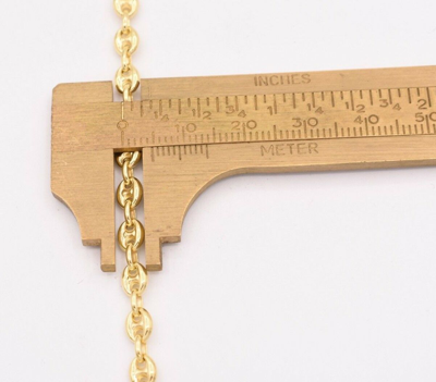Pre-owned Bayam 4.7mm Puffed Mariner Link Chain Necklace Real Solid 14k Yellow Gold Unisex In 20"