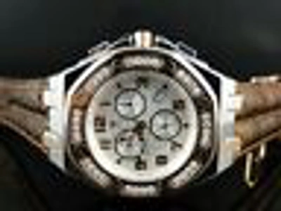 Pre-owned Aqua Master Mens  Jojo Joe Rodeo Royal Oak Rose Diamond Watch 32 1.5 Ct Swiss In Silver