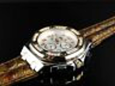 Pre-owned Aqua Master Mens  Jojo Joe Rodeo Royal Oak Rose Diamond Watch 32 1.5 Ct Swiss In Silver