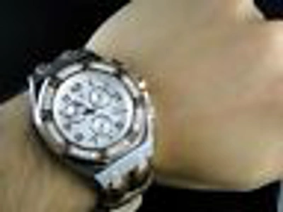Pre-owned Aqua Master Mens  Jojo Joe Rodeo Royal Oak Rose Diamond Watch 32 1.5 Ct Swiss In Silver