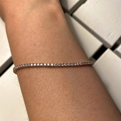 Pre-owned Morris 2.00 Carat Natural Diamond Tennis Bracelet G-h Si 14k Yellow Gold 7'' 84 Stones