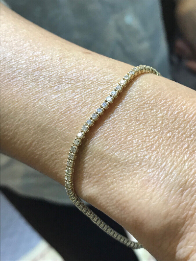 Pre-owned Morris 2.00 Carat Natural Diamond Tennis Bracelet G-h Si 14k Yellow Gold 7'' 84 Stones