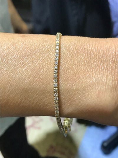 Pre-owned Morris 2.00 Carat Natural Diamond Tennis Bracelet G-h Si 14k Yellow Gold 7'' 84 Stones