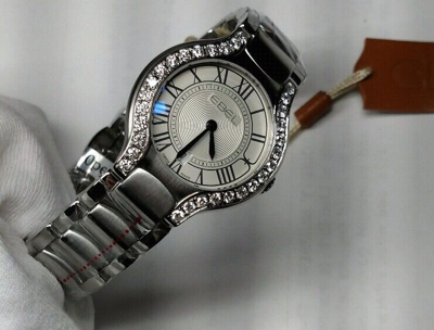 Pre-owned Ebel Women's Beluga Diamond Stainless Steel Roman Watch 30mm