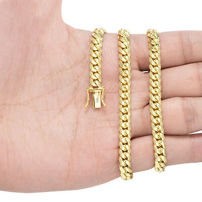Pre-owned Nuragold 14k Yellow Gold Solid 6mm Mens Miami Cuban Link Chain Necklace Box Clasp 22"
