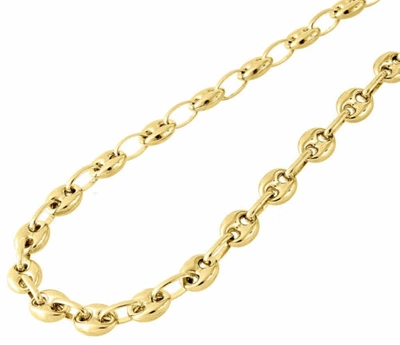 Pre-owned Jfl Diamonds & Timepieces 10k Yellow Gold 6.5mm Wide Puffed Gucci Mariner Link Chain Necklace 26-30 Inches