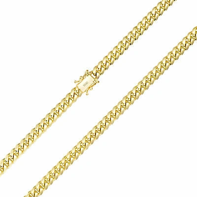 Pre-owned Nuragold 14k Yellow Gold Solid 6mm Mens Miami Cuban Link Chain Necklace Box Clasp 22"