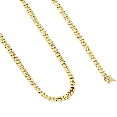 Pre-owned Nuragold 14k Yellow Gold Solid 6mm Mens Miami Cuban Link Chain Necklace Box Clasp 22"