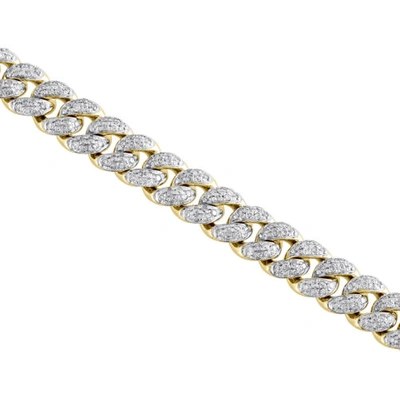 Pre-owned Jfl Diamonds & Timepieces Real 14k Yellow Gold Diamond 3d Puff Miami Cuban Link 8.25mm Bracelet 7" | 3 Ct. In White