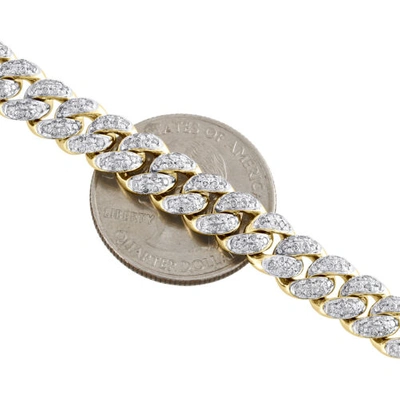 Pre-owned Jfl Diamonds & Timepieces Real 14k Yellow Gold Diamond 3d Puff Miami Cuban Link 8.25mm Bracelet 7" | 3 Ct. In White