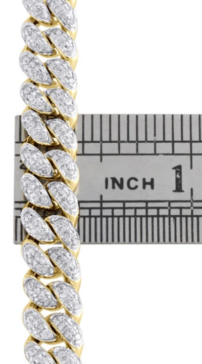 Pre-owned Jfl Diamonds & Timepieces Real 14k Yellow Gold Diamond 3d Puff Miami Cuban Link 8.25mm Bracelet 7" | 3 Ct. In White