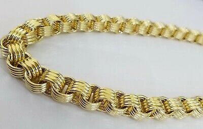 Pre-owned Franco Real 10k Gold Byzantine Chain 11mm 26" Inch Men's Yellow Gold Necklace 10kt