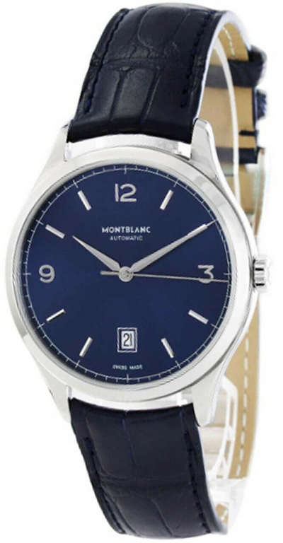 Pre-owned Montblanc Heritage Chronometrie Automatic 40mm Blue Dial Men's Watch 116481