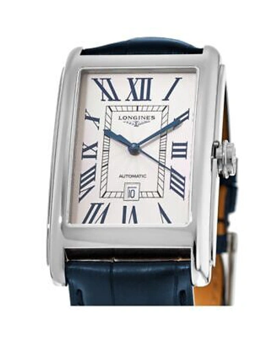 Pre-owned Longines Dolcevita Silver Dial Blue Leather Strap Men's Watch L5.757.4.71.9