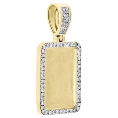 Pre-owned Jfl Diamonds & Timepieces 10k Yellow Gold Round Diamond Memory Picture Frame Pendant 1.65" Charm 3/4 Ct. In White