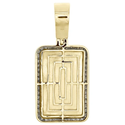 Pre-owned Jfl Diamonds & Timepieces 10k Yellow Gold Round Diamond Memory Picture Frame Pendant 1.65" Charm 3/4 Ct. In White