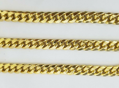 Pre-owned Globalwatches10 26" Inch Real 14k Yellow Gold Miami Cuban Chain 11mm Necklace Lobster Lock 14kt