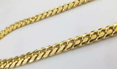 Pre-owned Globalwatches10 26" Inch Real 14k Yellow Gold Miami Cuban Chain 11mm Necklace Lobster Lock 14kt