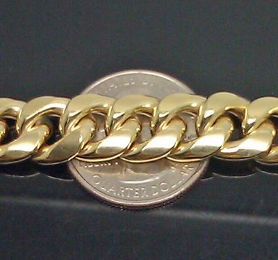 Pre-owned Globalwatches10 Real 10k Gold Cuban Link Mens Chain Necklace 20 Inch 10mm Box Lobster Lock