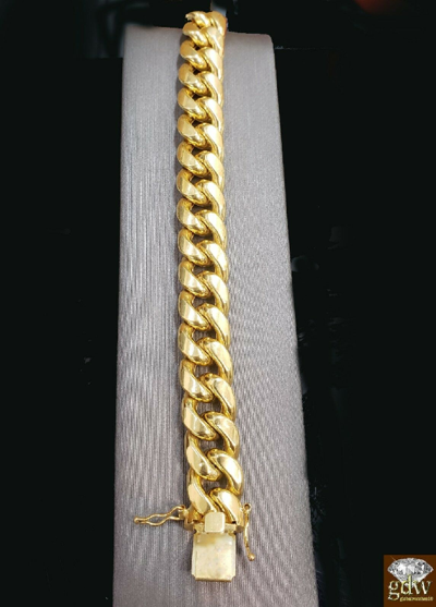 Pre-owned Globalwatches10 Real 10k Gold Cuban Link Mens Chain Necklace 20 Inch 10mm Box Lobster Lock