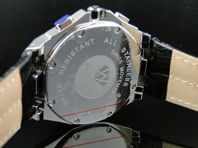 Pre-owned Aqua Master Mens  Jojino Joe Rodeo Octagon 45 Mm Diamond Watch W325 1.5 Ct In Dark Gray
